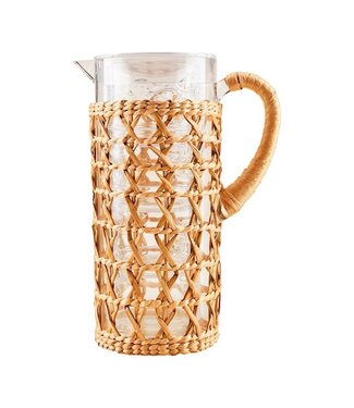 Mud Pie Acrylic Woven Pitcher & Glass Set