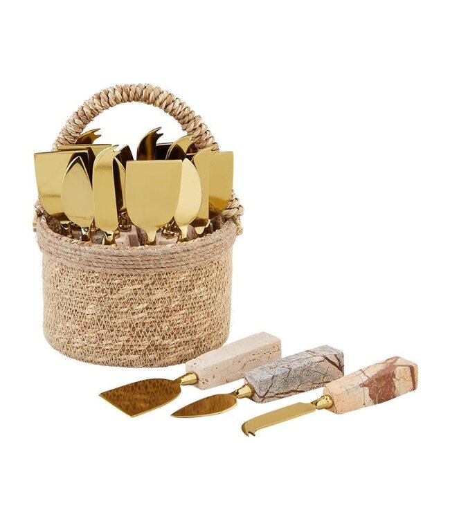 Mud Pie Marble & Travertine Cheese Utensils
