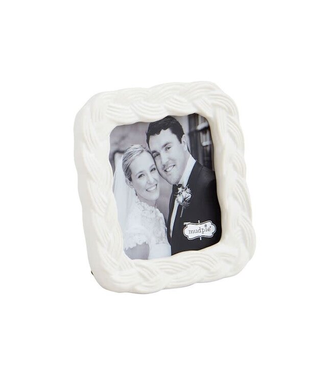 Mud Pie Square Woven Ceramic Frame