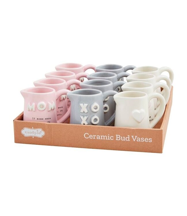 Mud Pie Mom Chunky Letter Bud Vases