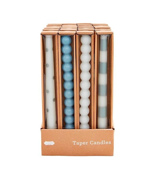 Mud Pie Blue & White Taper Candles