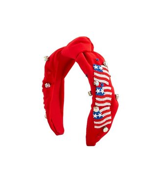 Mud Pie 4th Of July Beaded Headband-Rd
