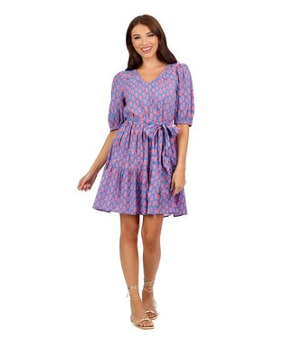 Mud Pie Audra V-Neck Dress Bl-S