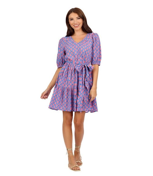 Mud Pie Audra V-Neck Dress Bl-S
