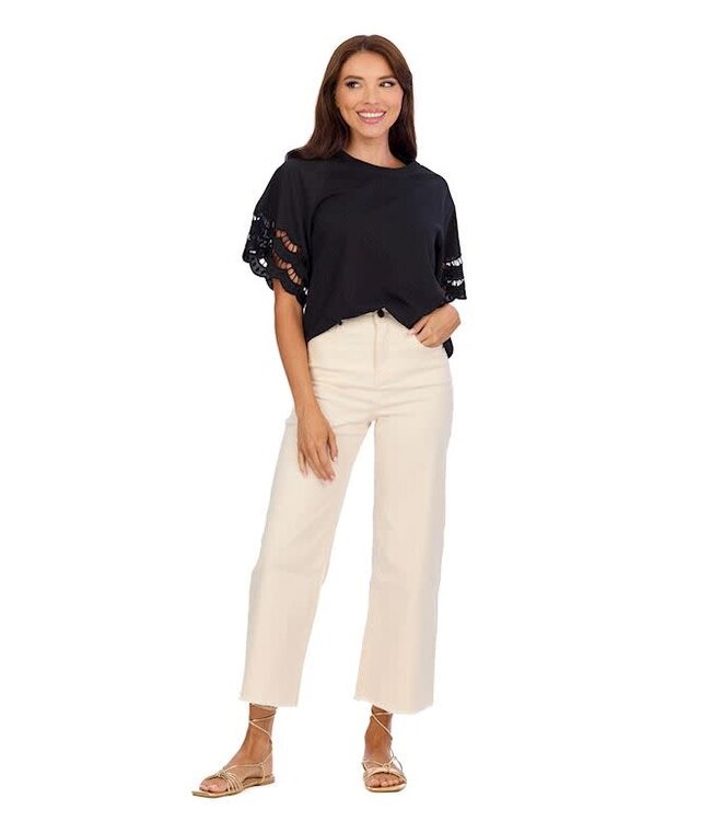 Mud Pie Levy Eyelet Tshirt Bk-S