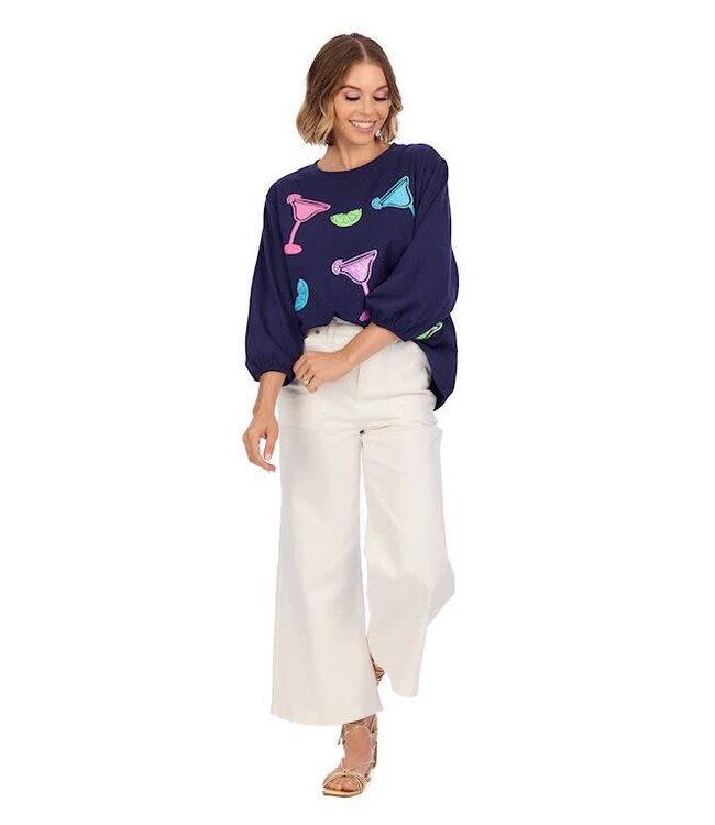 Mud Pie Drink Sparkle Sweatshirt-Nv