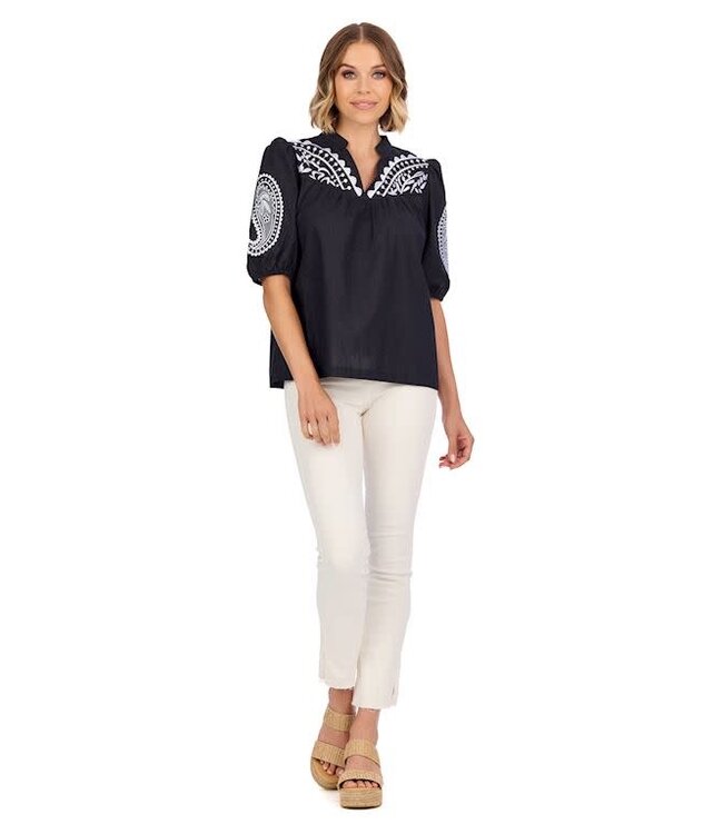 Mud Pie Humphrey Embroidered Top Bk-M