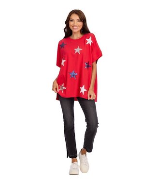 Mud Pie 4th Of July Sparkle Top-Rd