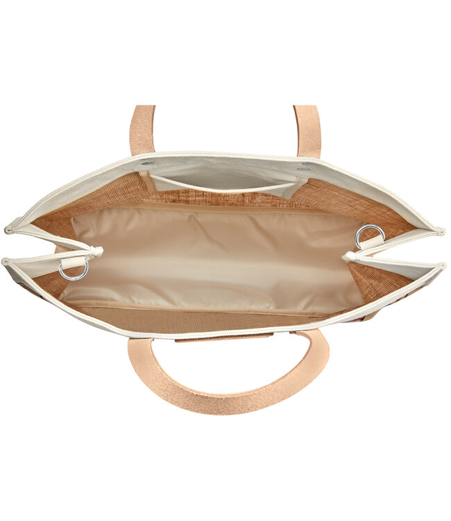 Brighton La Vie En Rose East West Burlap Tote