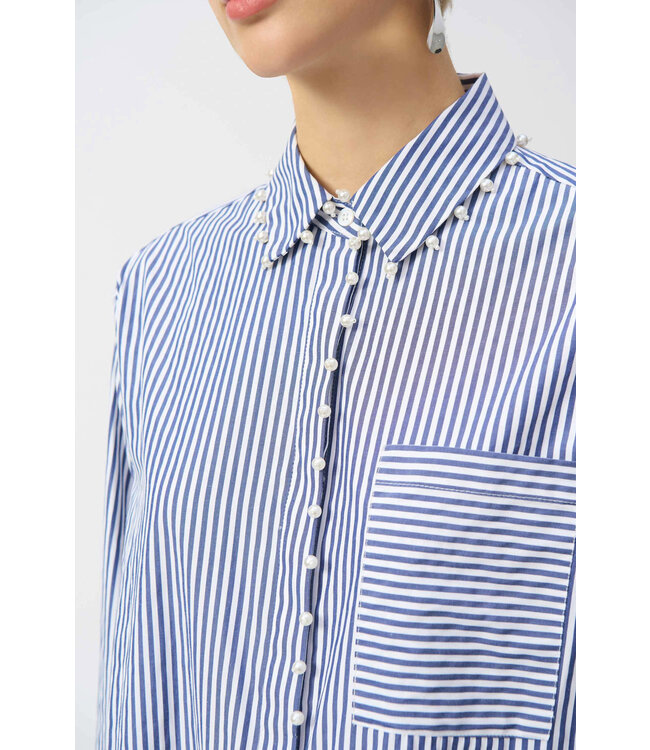 Joseph Ribkoff Striped Stretch Cotton Shirt