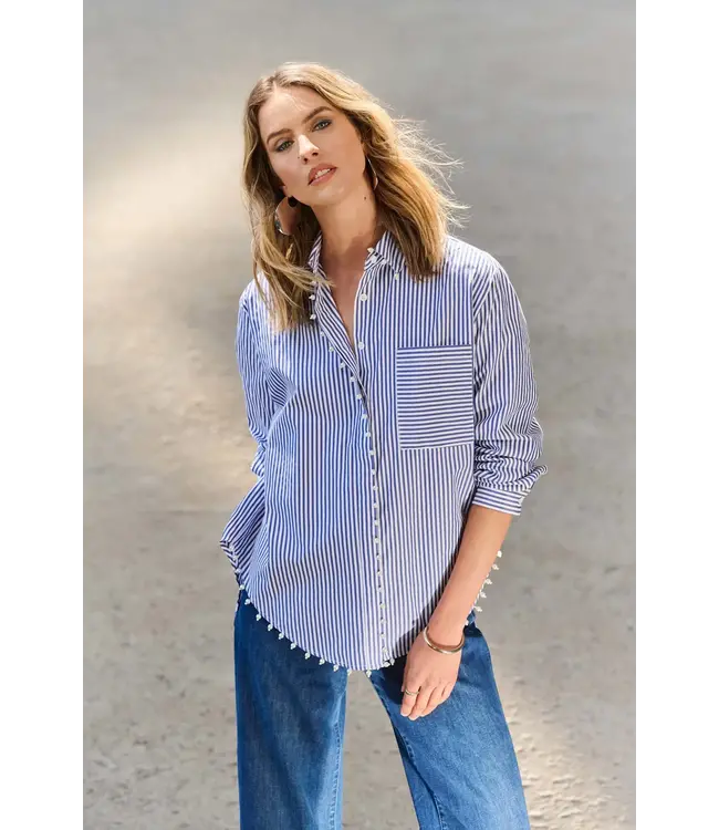 Joseph Ribkoff Striped Stretch Cotton Shirt