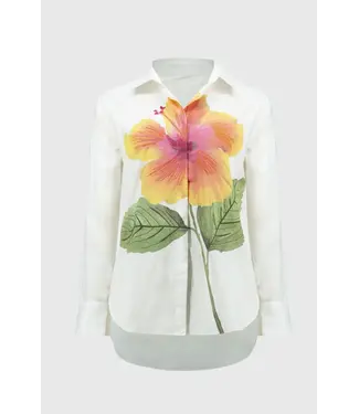 Joseph Ribkoff Embroidered Flower Cotton Shirt