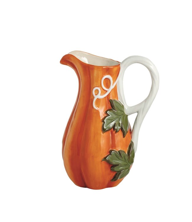 Mud Pie Leaf Handle Gourd Pitcher