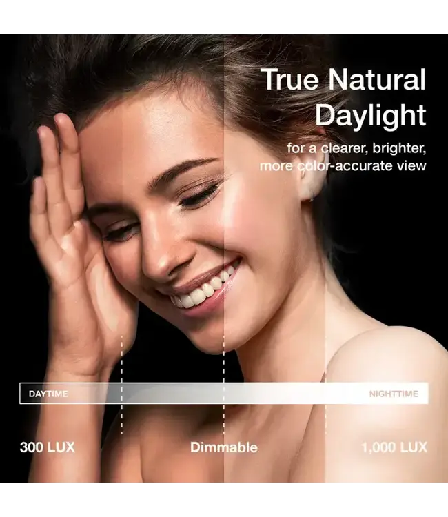 Trifold White Vanity Compact Mirror - LED