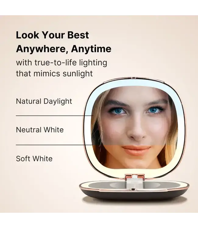Compact Mirror with LED Lights Mila II | Midnight Majesty