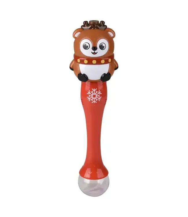 Light-Up Reindeer Bubble Wand 13.5" Memorable Holiday Fun!