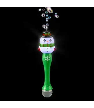 Light-Up Snowman Bubble Wand 13.5" Memorable Holiday Fun!