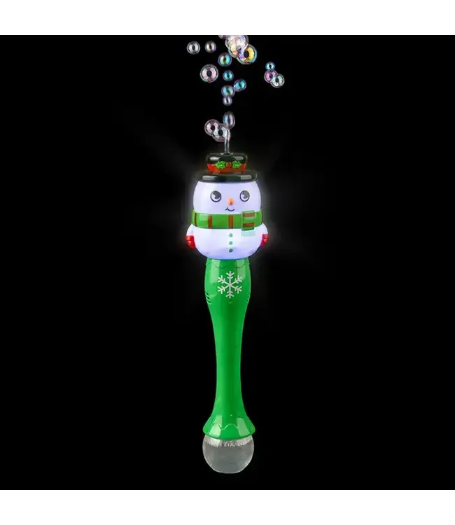 Light-Up Snowman Bubble Wand 13.5" Memorable Holiday Fun!