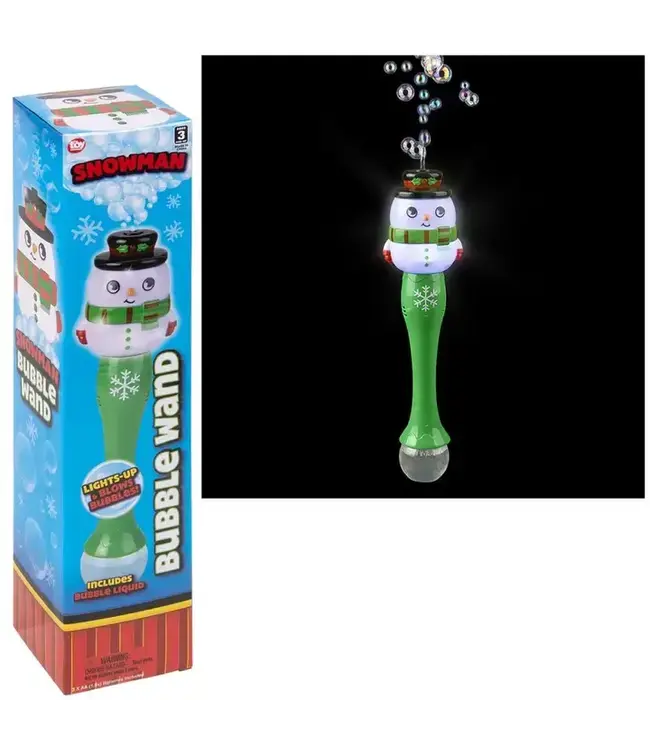 Light-Up Snowman Bubble Wand 13.5" Memorable Holiday Fun!
