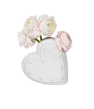 Juliska Berry &  Thread 6"  Heart Vase  Whitewash