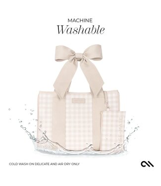 Latte Gingham Bow Jelly Tote Bag