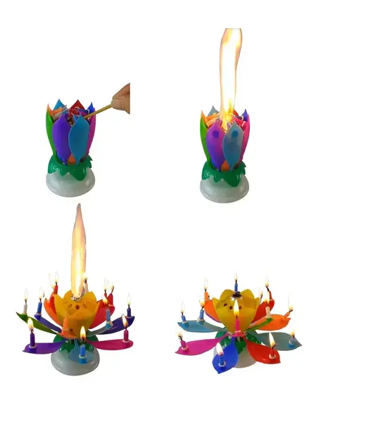 Rainbow Musical Flower Candle for Celebration / Birthday!