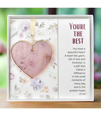 You're the Best Handmade Stained Glass Heart