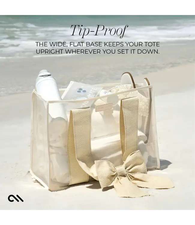 Ecru Raffia Bow Jelly Tote Bag