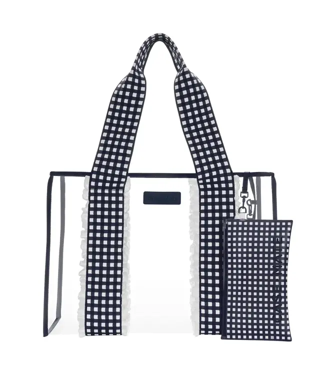 Navy Gingham Jelly Tote Bag