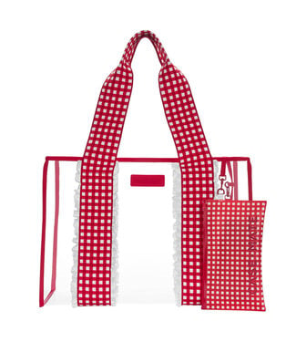 Cherry Gingham Jelly Tote Bag