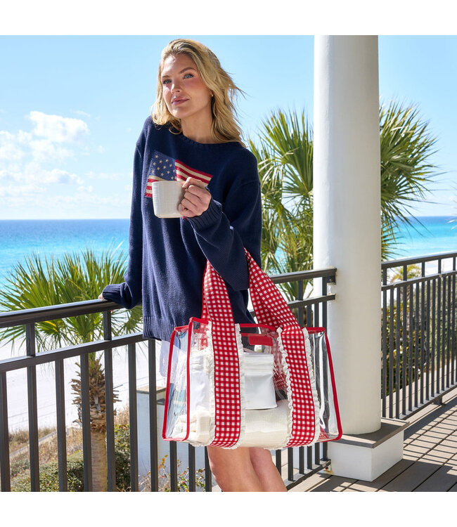 Cherry Gingham Jelly Tote Bag