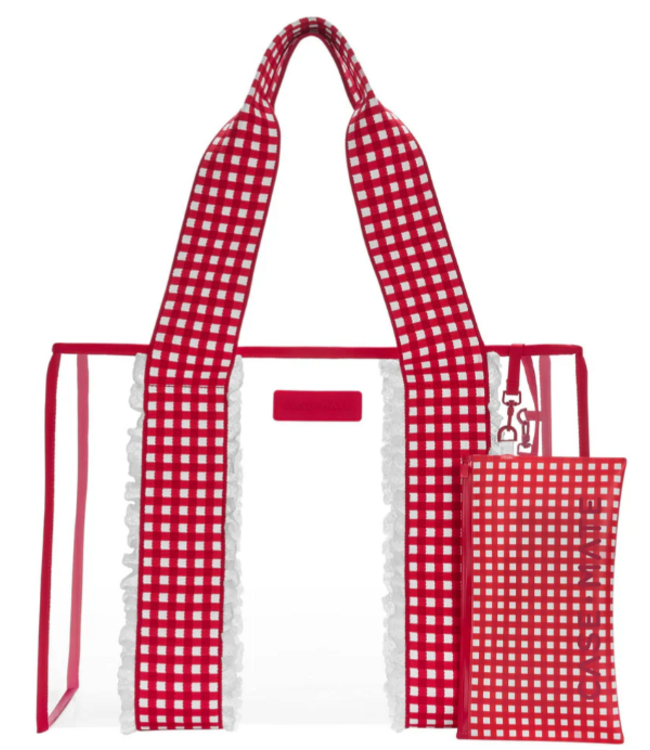 Cherry Gingham Jelly Tote Bag
