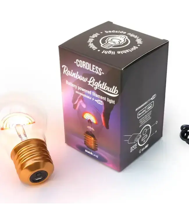 Cordless Rainbow Lightbulb - Rechargable!