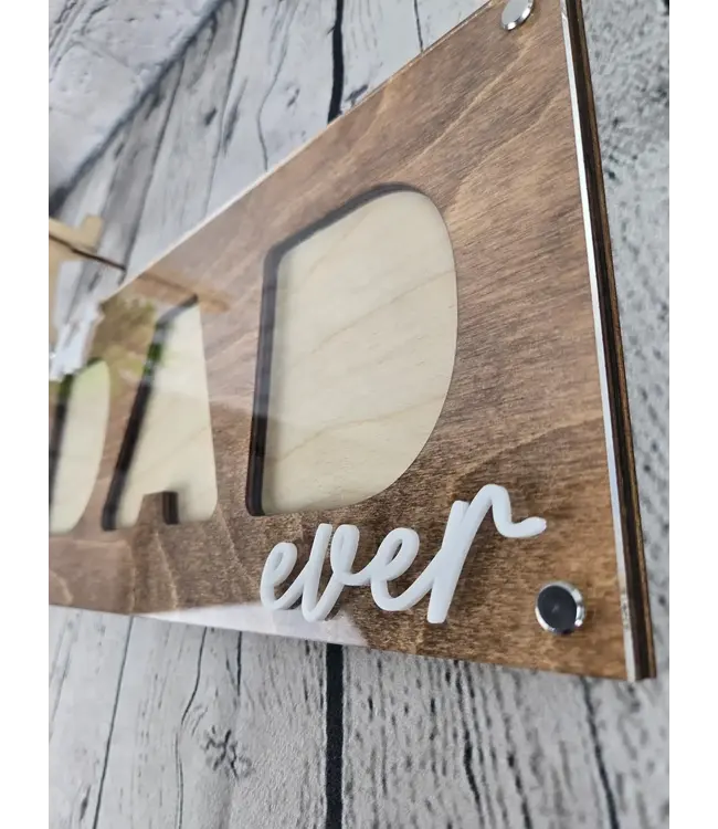 Best Dad Ever 3-Photo Picture Frame White/Walnut