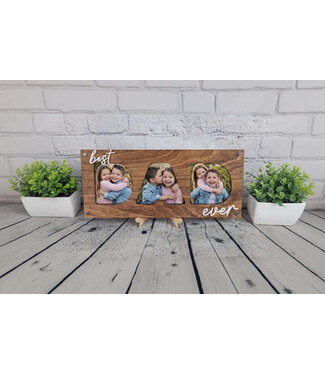 Best Dad Ever 3-Photo Picture Frame Gray/White