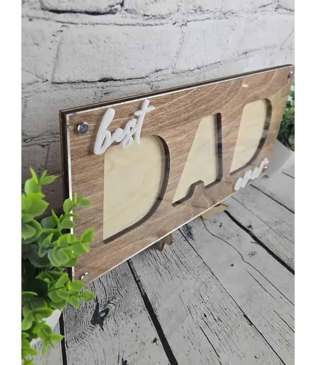 Best Dad Ever 3-Photo Picture Frame Gray/White