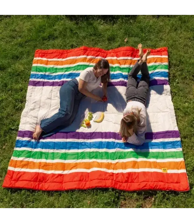 Big Blanket Co XL OUTDOOR Blanket - Retro Rainbow 8'x8!