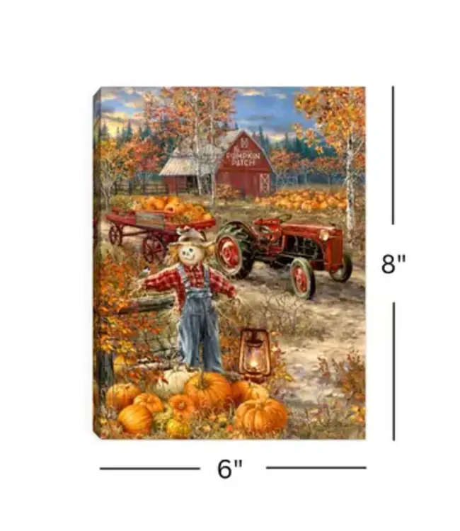 Pumpkin Patch 6x8 Lighted Table Top Canvas