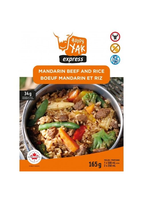 Happy Yak Express Mandarin Beef and Rice