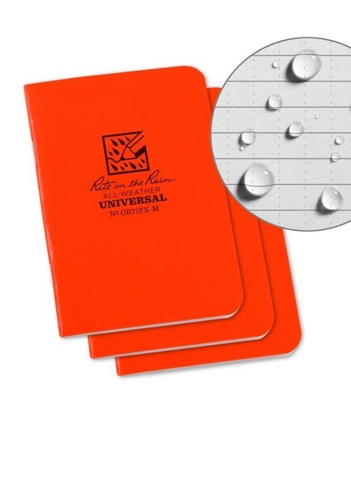 Rite in the Rain Mini Stapled Notebook - Universal Orange