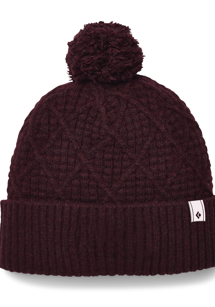Cable Cuff Pom Beanie