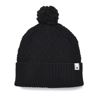 Cable Cuff Pom Beanie