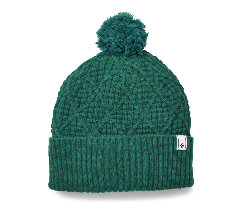 Cable Cuff Pom Beanie