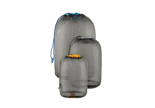 Sea to Summit Mesh Stuff Sack Set Multi 3-sack Beluga [1] 3L Orange, [1] 5L Blue, [1] 8L Grey