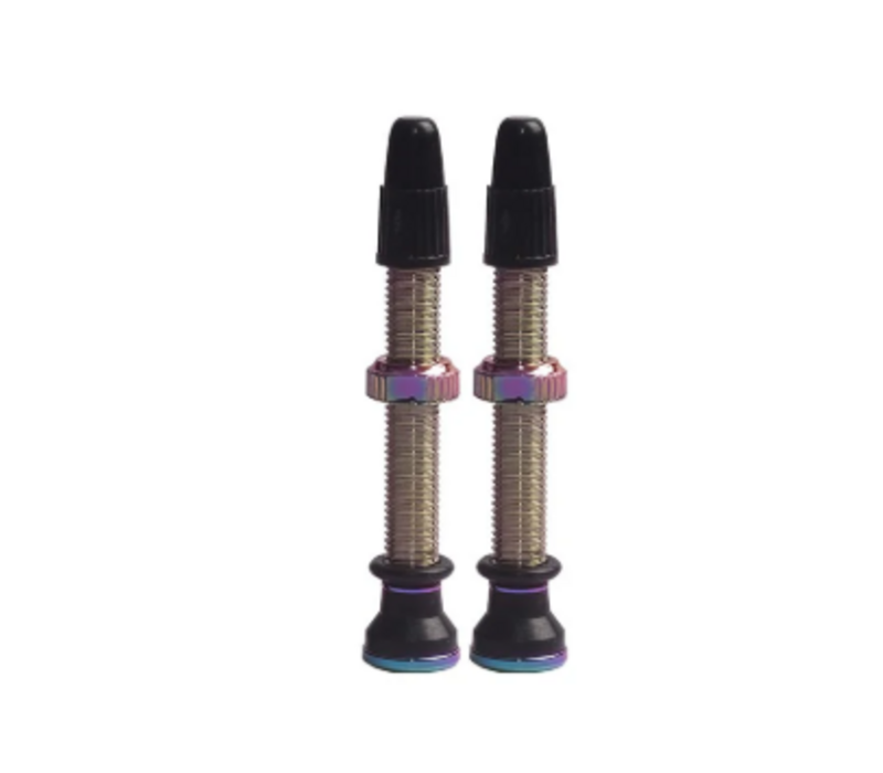 Tubeless Valves, Presta, 44mm, Iridescent, Pair
