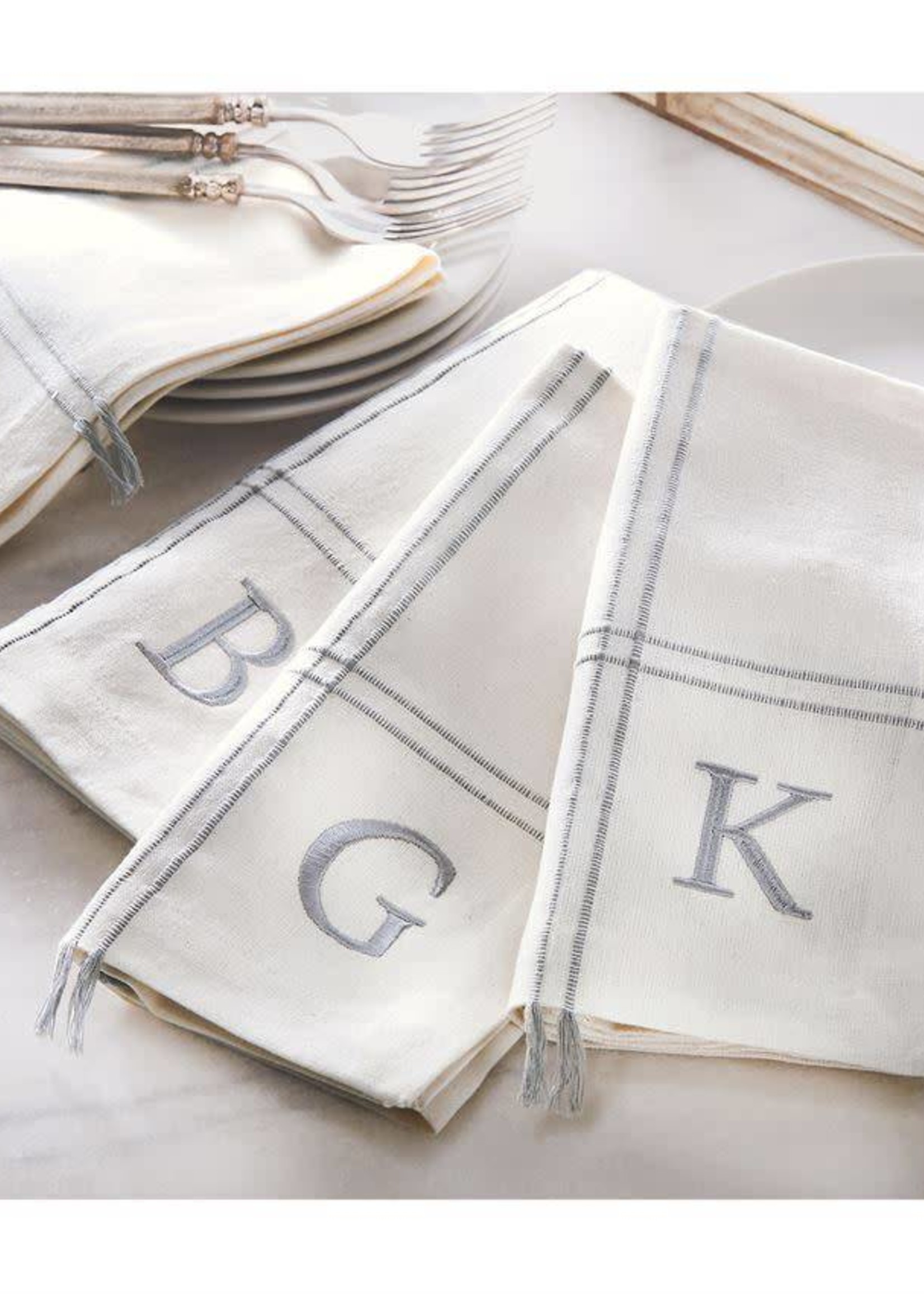 Mud Pie K Initial Tassel Dinner Napkin Set of 4 Mud Pie K Initial Tassel Dinner Napkin Set of 4