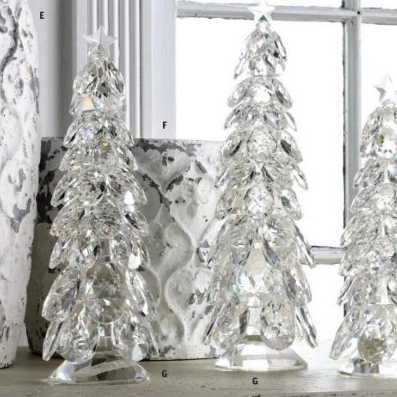 K & K Interiors Medium Crystal Tear Drop Christmas Tree w/ Star