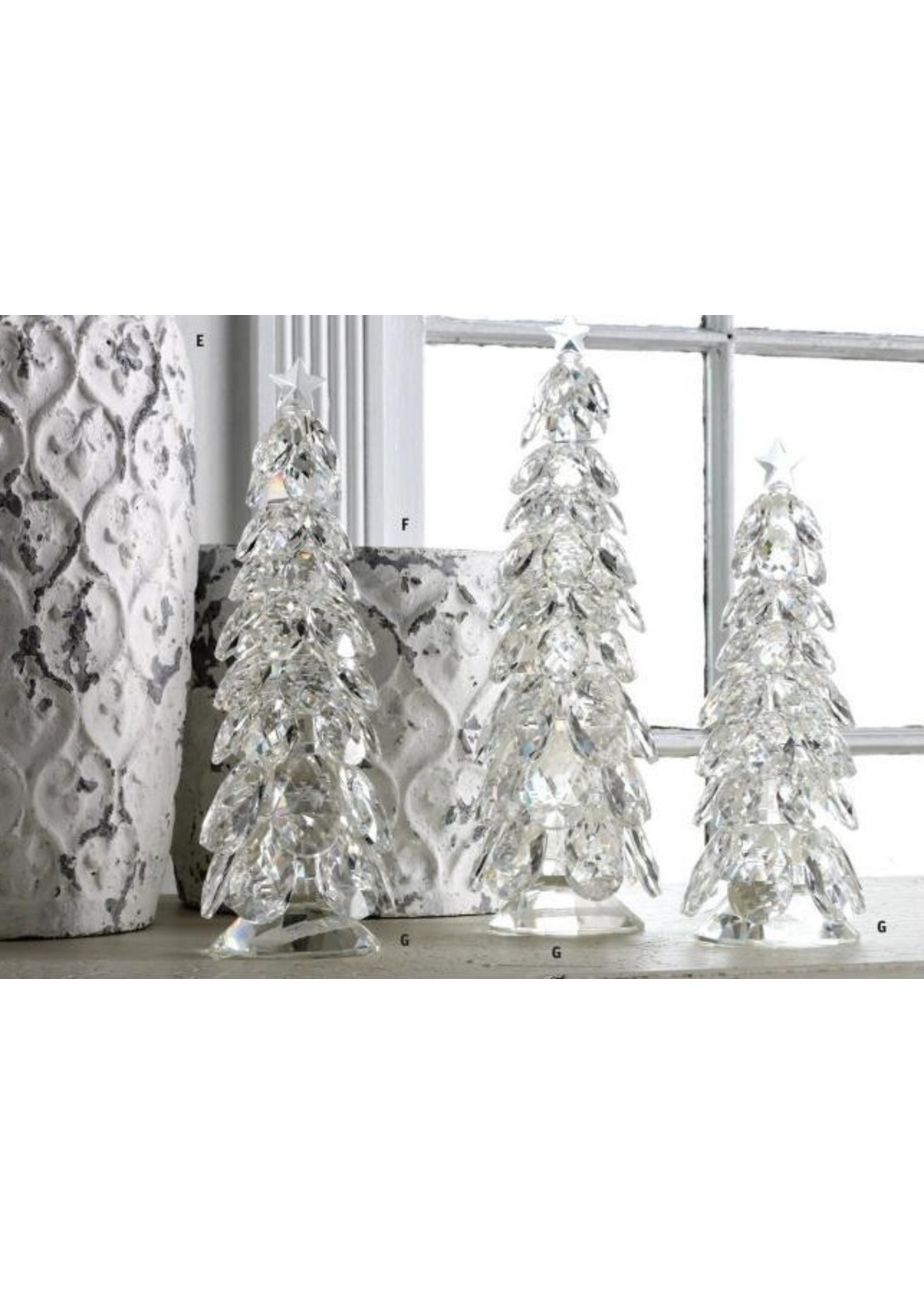 K & K Interiors Medium Crystal Tear Drop Christmas Tree w/ Star
