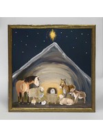 Greenbox Art 6x6 Embellished Canvas Nativity Manger