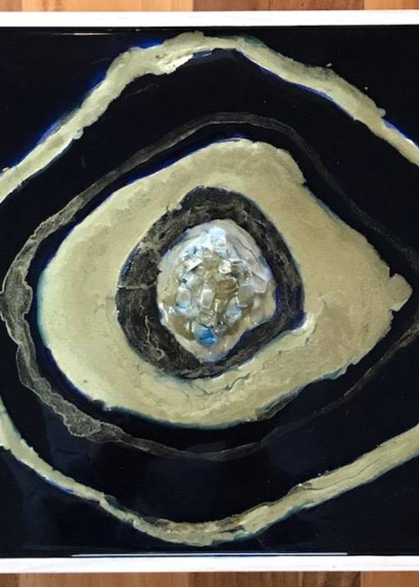 Kris Marks 10x10 Geode Painting Navy & Gold